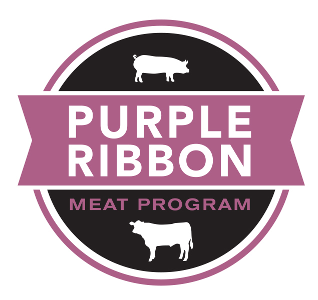 purple ribbon meat